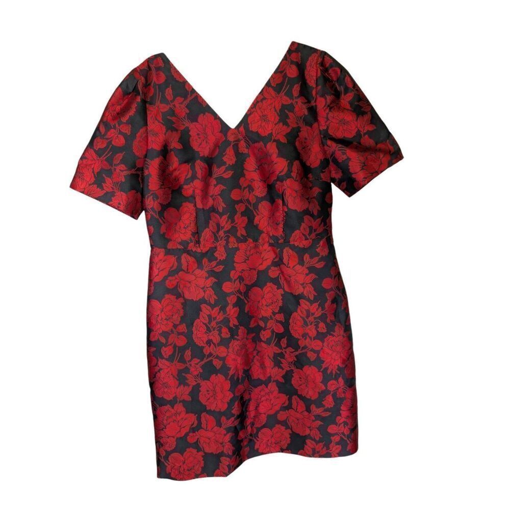 Talbots Back Bow Floral Jacquard A-Line Dress Women's 10